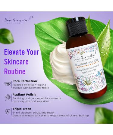 Oat Cleansing Facial Scrub - Gentle Exfoliating Face Scrub for Dry Skin Calming Milky Oat Cleanser Natural Hydration & Polish - Buy Online on GoSupps.com