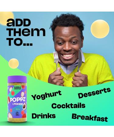 Poppz Lychee Popping Boba Fruit Pearls for Bubble Tea - 450g by Bubble Mania - Buy Online on GoSupps.com