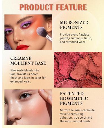 6 Colors Matte Blush Palette with Brush Set Contour Eyeshadow Highlighter Multiuse Makeup Palette for Cheek Long-lasting Waterproof Silky Texture High Pigment Rose Embossed Blusher for Women Gift-02 - Buy Online on GoSupps.com