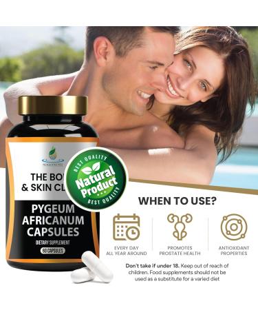 Pygeum Africanum 5000mg Extract Capsules - 60 Vegan Capsules | High Strength, Gluten & Filler Free - Buy Online on GoSupps.com