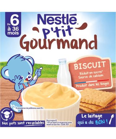 Nestl B b - P'tit Gourmand Biscuit - Laitage d s 6 mois - 4 x 100g (Lot de 4) 4x100g (Lot de 4) - Buy Online on GoSupps.com