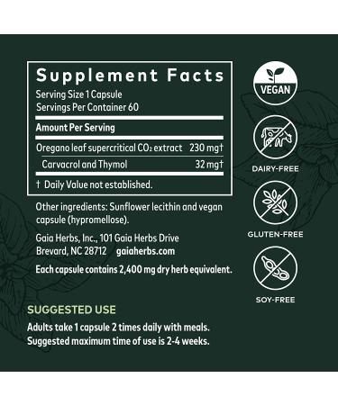 Gaia Herbs Oil of Oregano - 60 Vegan Liquid Phyto-Caps for Immune Support - Buy Online on GoSupps.com