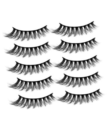 minkissy 5 Pair Luxury False Eyelashes Cruelty- Long False Eye Lashes Reusable Fake Eye Lashes Magnetic Eyelashes Natural Look Extension False Eyelashes Beauty Tools 3d Natural Style