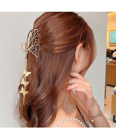 Gold Tassel Butterfly Hair Clip - Fashion Hair Accessory for Women and Girls - Buy Online on GoSupps.com