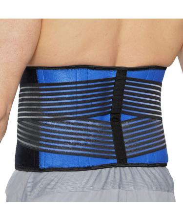 NEOtech Care Neoprene Back Brace - Double Straps for Compression (Blue XXXL) XXXL Blue and black