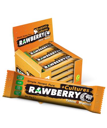 RAWBERRY Probiotic Tahini Walnut Walnut Added Sugar Free Vegan Gluten Free Nuts Bar (15 Pieces in Box)