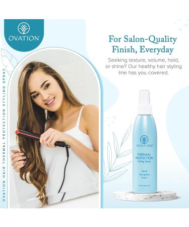 Ovation Hair Thermal Protection Styling Spray - Heat Protectant for All Hair Types - 6oz | Paraben & Sulfate Free with Vitamin E & B5 - Protects Color & Integrity - Buy Online on GoSupps.com