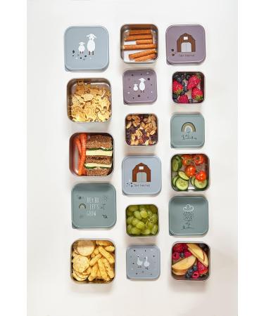 L SSIG Snack Box Set of 3 - Stainless Steel Tiny Farmer Lilac | Eco-Friendly & Durable Lunch Containers - Buy Online on GoSupps.com