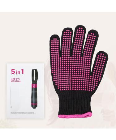 VOCOSTE 5 in 1 Hot Air Brush - Hair Dryer Curler & Straightener Comb Set with Heat Protective Glove - International Shipping Available - Buy Online on GoSupps.com