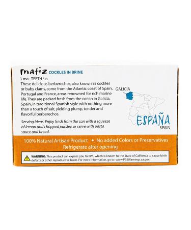 Matiz Espaa Wild Cockles from Galicia in Natural Sea Salt Brine - Spanish Berberechos, Hand Packed, 4 oz - Buy Online on GoSupps.com