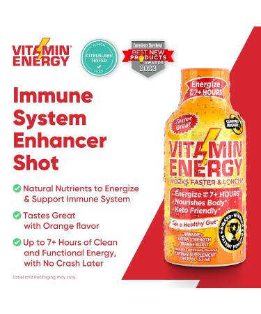 Vitamin Energy Variety Energy Drink Shots - Mood+ Focus+ Immune+ Energy+ | 7+ Hours of Energy | 1.93 Fl Oz 4 Count - International Shipping Available - Buy Online on GoSupps.com