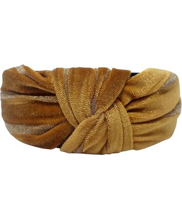 Topkids Accessories Velvet and Lurex Knot Alice Bands Adult Women Hair Accessories for Women Hair Bands for Women Thick Headband Womens Headbands Head Bands Adult Women Wide Headbands (Gold) - Buy Online on GoSupps.com
