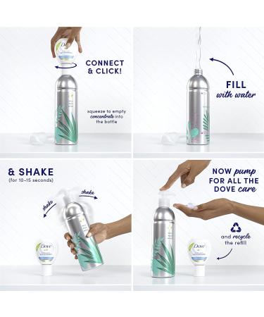 Dove Cucumber Body Wash Aluminum Reusable Bottle & Concentrate Refill Starter Kit (2x) for Soft Skin & Lasting Nourishment - 3 Piece Set - Buy Online on GoSupps.com