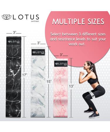 Resistance Bands Resistance Bands for Exercise Resistance Booty Bands Exercise Bands Non Slip Bands 3 Different Resistance Booty Bands Lotus Sunrise 3pc Marble Set Black Pink and White - Buy Online on GoSupps.com