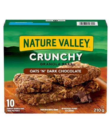 NATURE VALLEY Crunchy Granola Bar Oats and Dark Chocolate (10ct Box) - 210g/7.4 oz | Imported from Canada - Buy Online on GoSupps.com
