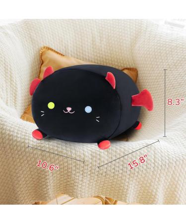 Mewaii Black Devil Cat Plush Pillow 16'' - Soft Stuffed Animal Squishy Toy for Adults, Girls, Boys - Fluffy Cuddle Plushie (16in/40cm) - Buy Online on GoSupps.com