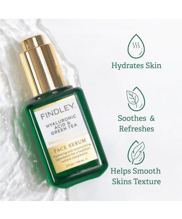 Findley Hyaluronic Acid & Green Tea Intense Hydration Face Serum | Hydrating & Moisturizing | Radiant Complexion (2 Fl Oz) - Buy Online on GoSupps.com