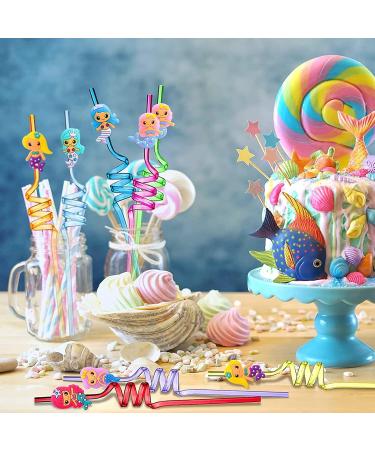 KisSealed 24 Pieces Mermaid Straws Party Favors for Mermaid Birthday Party Supplies Reusable Mermaid Drinking Plastic Straws Under The Sea Party Supplies Favors - Buy Online on GoSupps.com