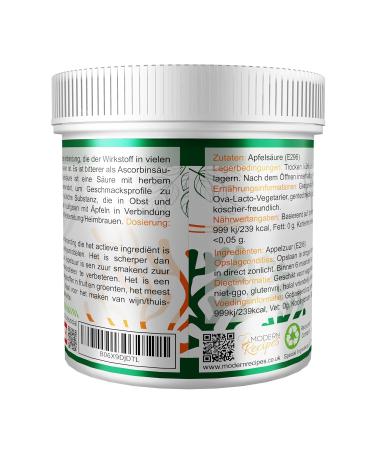 Premium Malic Acid Powder 100g - Vegan Non-GMO - Natural Origin - Recyclable Container | 1 Pack - Buy Online on GoSupps.com