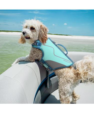 Vivaglory Sporty Dog Security Vest - Durable Neoprene Rescue Vest for Medium Dogs (Cyan 53-64cm) with Velcro Fastener - Buy Online on GoSupps.com