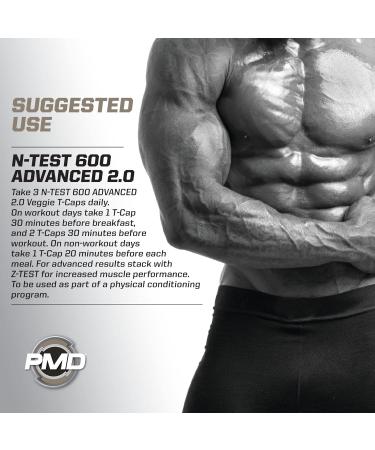 PMD Sports N-TEST 600 | Advanced Nitric Oxide Booster for Men | Lean Muscle & Strength Gains | Estrogen Suppression | 90 Veggie Caps - Buy Online on GoSupps.com