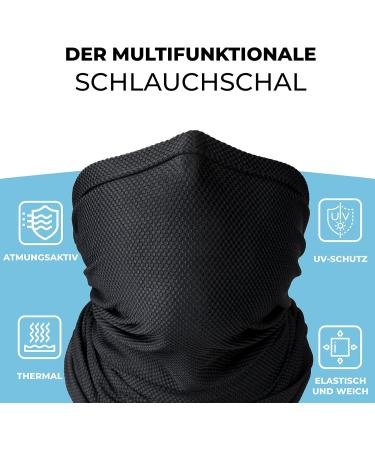 Aktivplus Premium Hose Scarf for Men & Women - Black Multifunctional Face & Neck Mask - Elastic & Breathable Motorcycle Bandana - International Shipping Available - Buy Online on GoSupps.com