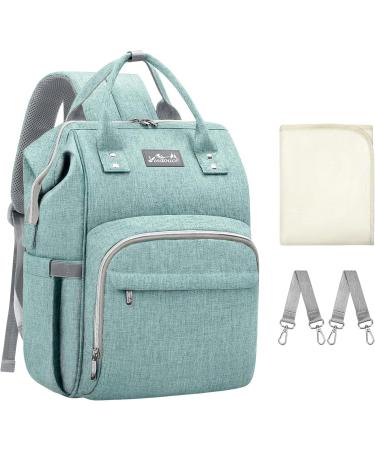 Viedouce Waterproof Baby Changing Diaper Bag - Large Capacity Multi-Functional Backpack with Diaper Support & Stroller Straps - Ideal for Travel in Cyan - Buy Online on GoSupps.com