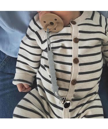 Yolnkos Silicone Frog Pacifier Clips for Baby Girls - 2-Pack Beige & Gray - Cute Clips Dummy Holder for Baby Showers - Buy Online on GoSupps.com