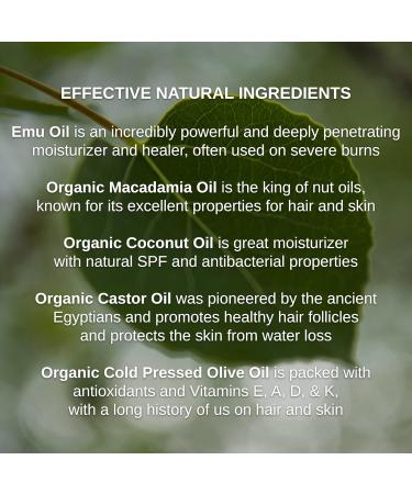 Nourish & Protect Hair & Body Oil Serum - Pure Emu Rosemary Macadamia & More for Hair Growth & Strength - 4 OZ - 6 Months Supply - Buy Online on GoSupps.com
