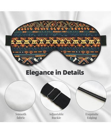 African Tribal Ethnic Texture Adjustable Blackout Sleep Eye Mask - Unisex Design for Home Travel Yoga & Office Naps - Buy Online on GoSupps.com