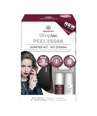 Alessandro Striplac Peel or SAK Starter Kit - Perfect Nails in 15 Minutes | LED Nail Polish Set - Velvet Red & Nude Elegance | 8ml - Buy Online on GoSupps.com