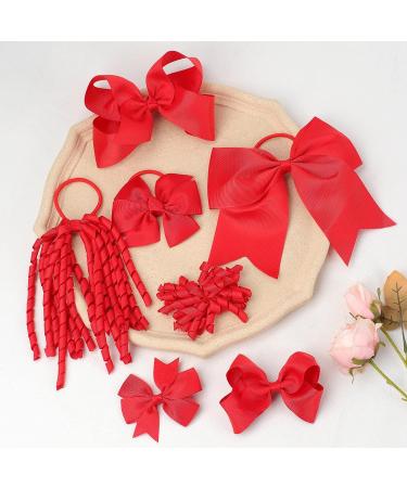 32PCS Red Bows for Girls - Oaoleer Grosgrain Ribbon Hair Accessories Set | Cheer Bows, Clips, Headbands, Barrettes for Little Girls - Buy Online on GoSupps.com