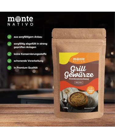  Monte Nativo Monte Nativo BBQ Spice Mix (250g) Delicately Dried Spices BBQ Spices Aromatic Spice Blend - Buy Online on GoSupps.com