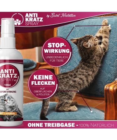 Saint Nutrition Anti Scratch Spray V2 | Cat Repellent for Indoor & Outdoor Use | Stop Cats from Scratching | Effective Anti-Cat Spray - Buy Online on GoSupps.com