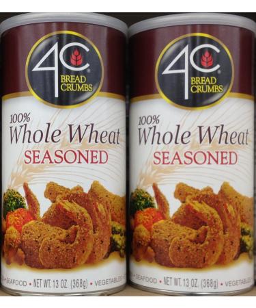 4C Premium Bread Crumbs, Whole Wheat Seasoned with Pecorino Romano Cheese, Flavorful Crispy Crunchy, Value Pack (Whole Wheat Seasoned, 13 Ounce (Pack of 2)) Whole Wheat Seasoned 13 Ounce (Pack of 2)
