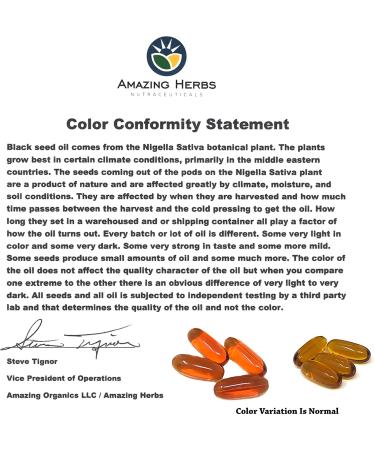 Amazing Herbs Black Seed Oil Pills 1250mg - 100 Softgel Capsules | Cold-Pressed, Non GMO | Packaging May Vary, New Label Coming Soon - Buy Online on GoSupps.com