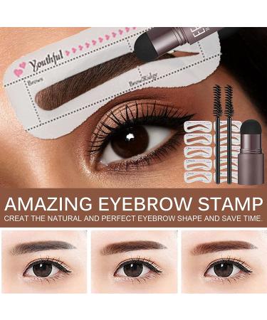 Eyebrow Stamp Stencil Kit - Brow Charm Trio Kit with 10 Reusable Stencils & 2 Brushes (Brunette) - Buy Online on GoSupps.com