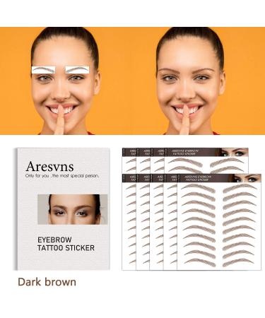 Aresvns Tattoo Eyebrows Brown 99 Pairs Waterproof 4D Fake Eyebrow Transfers | Realistic Imitation Eyebrows for Women | Christmas Gift - Pattern 001 - Buy Online on GoSupps.com