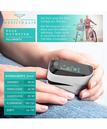 Medicinalis Finger Pulse Oximeter - Accurate SpO2 & Pulse Measurement | OLED Display Battery Alarm One Touch Operation - Fast International Shipping - Buy Online on GoSupps.com