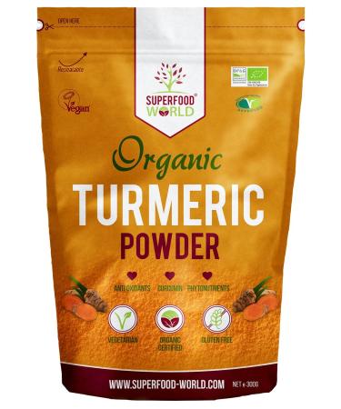 Organic Turmeric Powder | Pure and Potent Anti Inflammatory and Antioxidant Turmeric Powder Superfood with Natural Curcumin | Perfect for Cooking Smoothies & Golden Milk | Vegan Friendly 300g