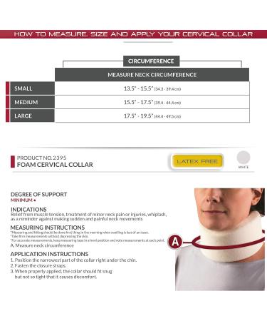 OTC Cervical Collar 3.5 Inch Firm Contour Foam Neck Support Brace Wide White Large - Buy Online on GoSupps.com