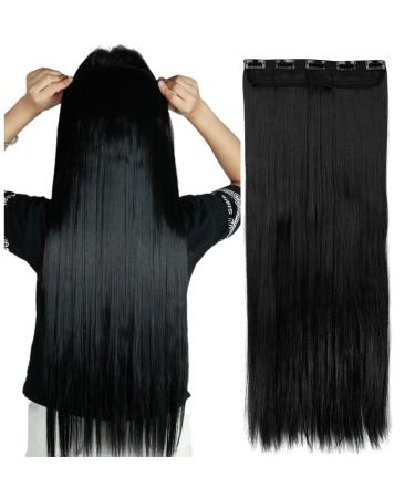 S-noilite Elegant 30(76cm) Longest Curly Dark Black 3/4 Full Head One Piece 5 Clips Clip in Hair Extensions Sexy Lady Fashion Choice Quality Guarantee 30 Inch Dark Black