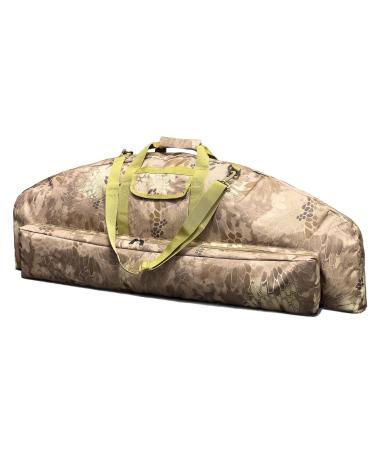 Silfrae Compound Bow Case Soft Bow Padded Case Light-Weight Bow Carry Bag with Arrow Pocket Python Brown L