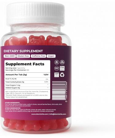 BIOMIX HEALTH & BEAUTY Fast-Acting Glucose Gummies 100% Vegan Gluten-Free No Added Sugar Mixed Berry Flavor Bottle with 60 Gummies (3 g Each) - Buy Online on GoSupps.com