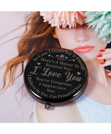 Romantic Love Gift for Her - Compact Mirror for Girlfriend, Wife, Mom | Anniversary, Wedding, Christmas, Birthday & More - Buy Online on GoSupps.com