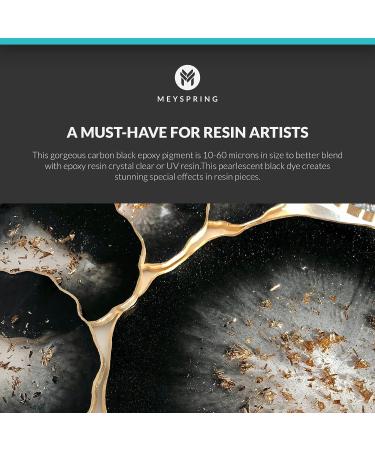 MEYSPRING Charcoal Black Epoxy Resin Color Pigment - 50g - Ideal for Resin Art and UV Resin - Mica Powder for Epoxy Resin - Buy Online on GoSupps.com