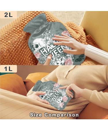 Naanle Rose Skull Halloween Hot Water Bottle - 1L Transparent Hand/Foot Warmer for Pain Relief & Heat Therapy - Buy Online on GoSupps.com