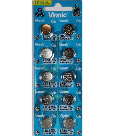L1131-C10-Ag10 Alkaline Manganese Button (Pack Of 10) Cells