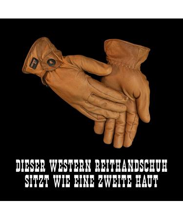 Appalero Western Riding Gloves - 100% Goat Leather for Men & Women | Durable & Smooth | Light Brown | Various Sizes & Colors Available - Buy Online on GoSupps.com