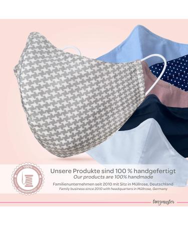 Dance Pattern Washable Cotton Masks for Kids & Adults - 2-Layer Nose Bracket Filter Bag - Oeko-Tex Standard 100 - Hahnenstreug Gray L (1 Pack) - Buy Online on GoSupps.com